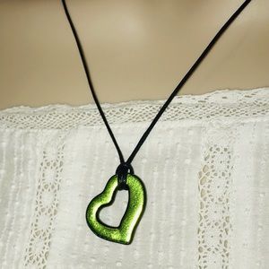 Dichroic Glass Heart Pendant